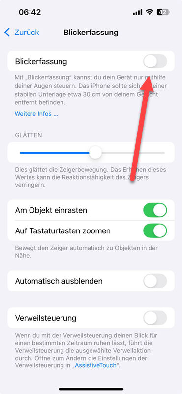 blickerfassung aktivieren Blickerfassung aktivieren